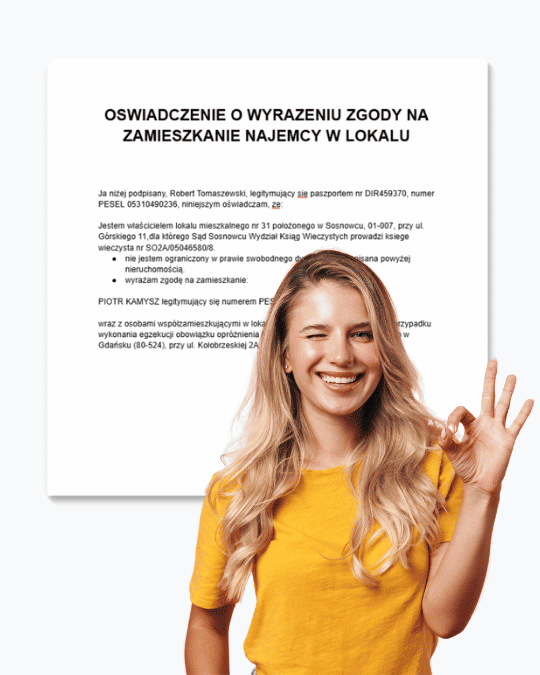 Wskazanie adresu bez poświadczenia notarialnego