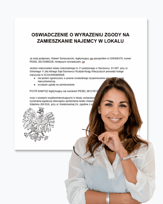 Wskazanie adresu do umowy najmu okazjonalnego z poświadczeniem notarialnym